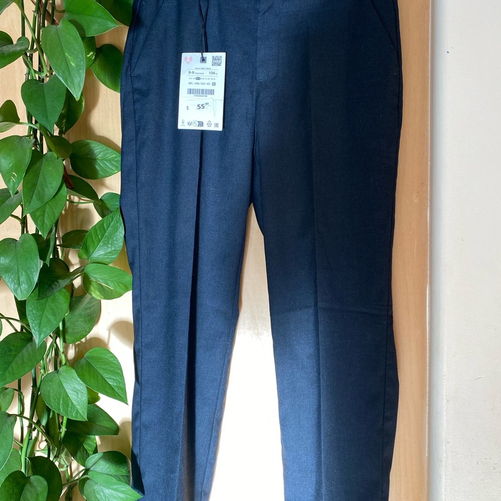 Textured suit Pants navy boys
